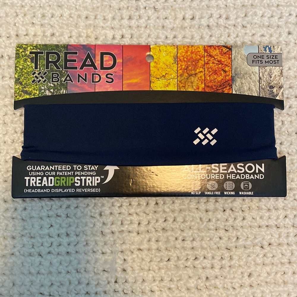 TreadBands Head Band NEW Blue All-Season Contoured Tread Band Headband